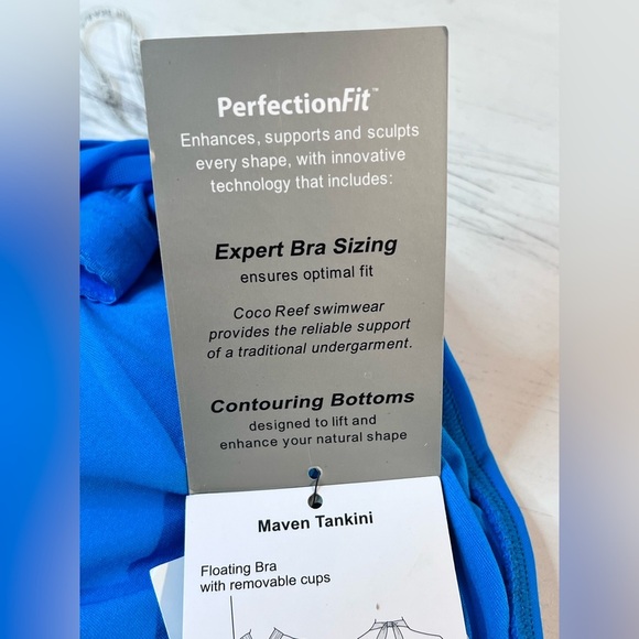 COCO REEF Tankini Swimsuit with Hardware Detail, Color Cobalt, Size 38DD, NWT - Picture 14 of 14